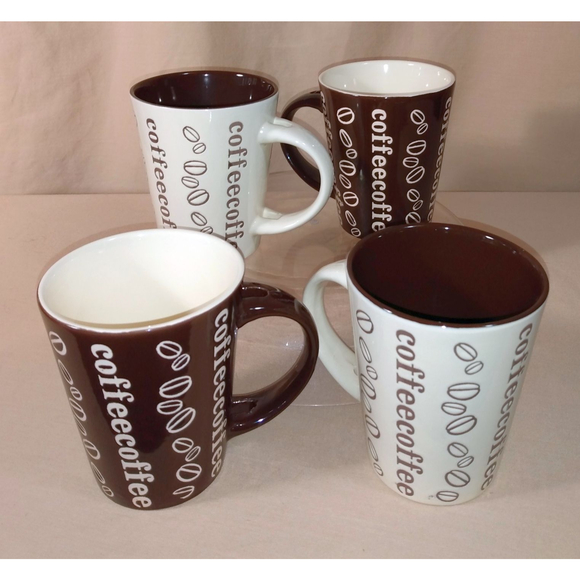 Set of Four Vintage 10-ounce Coffee Mugs